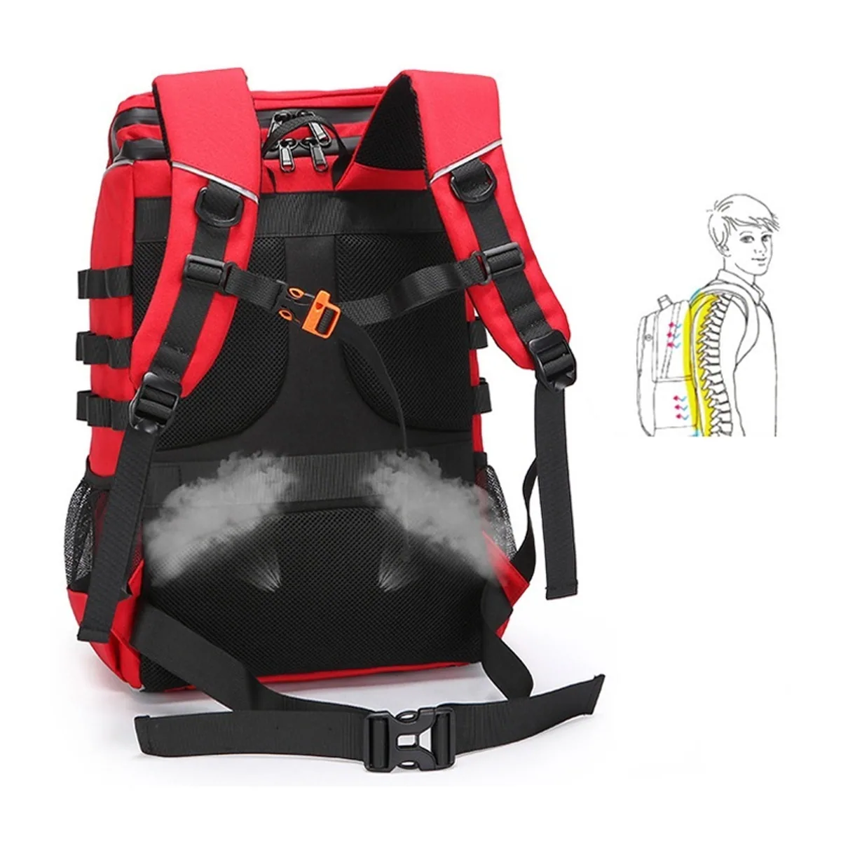 Red/Staircase/Universal medical emergency backpacks detail view 3 - SKU 09959