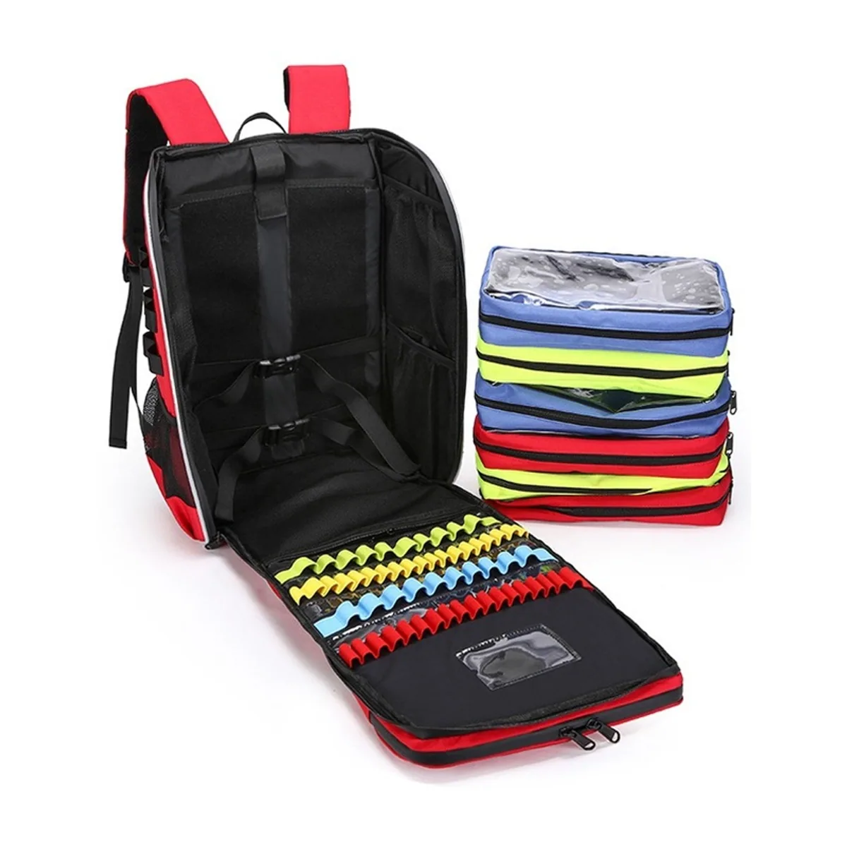 Red/Staircase/Universal medical emergency backpacks detail view 4 - SKU 09959