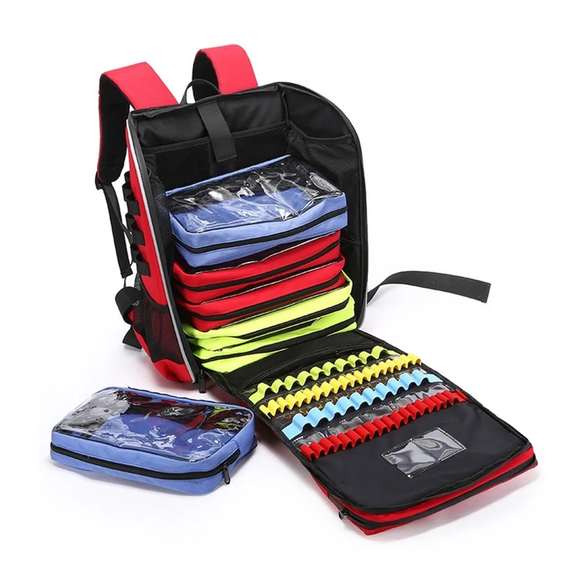 Red/Staircase/Universal medical emergency backpacks detail view 6 - SKU 09959