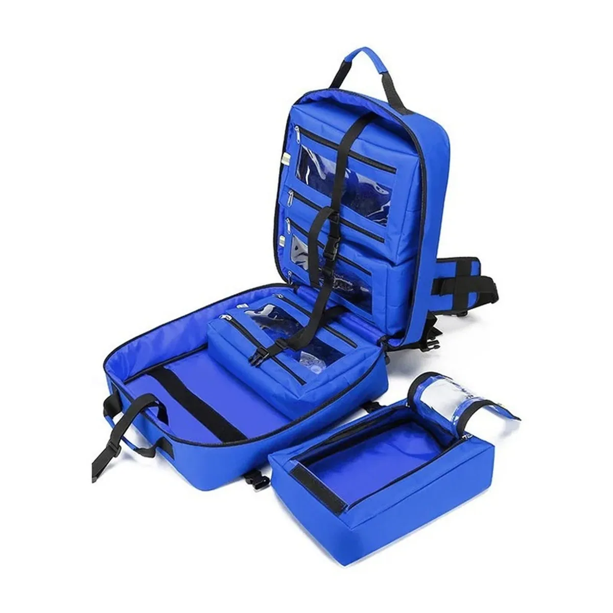 Blue/Red medical emergency backpacks detail view 2 - SKU 09968