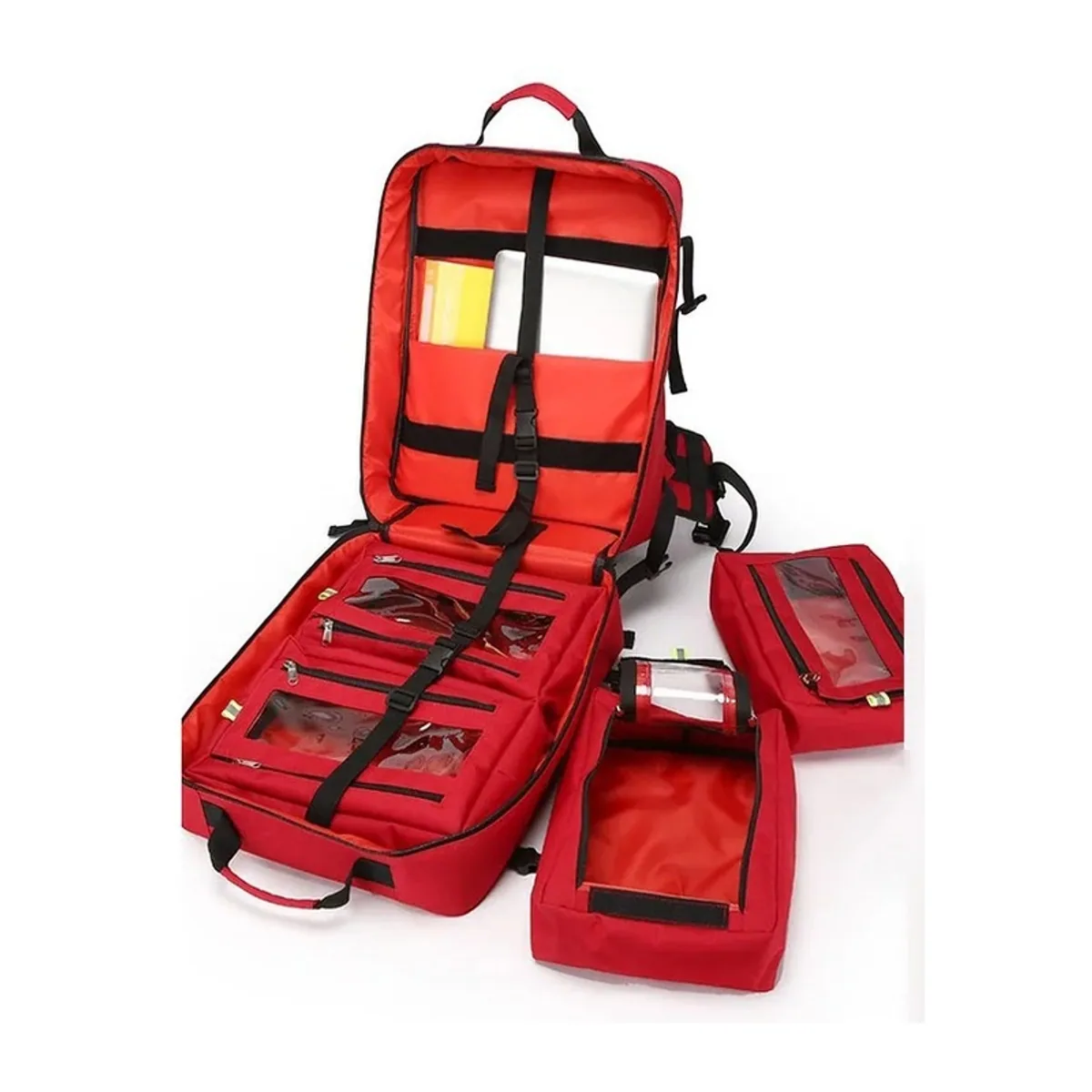 Blue/Red medical emergency backpacks detail view 6 - SKU 09968