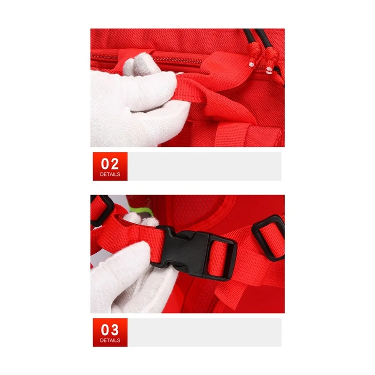 Red/Orange/Black medical emergency backpacks detail view 4 - SKU 09969