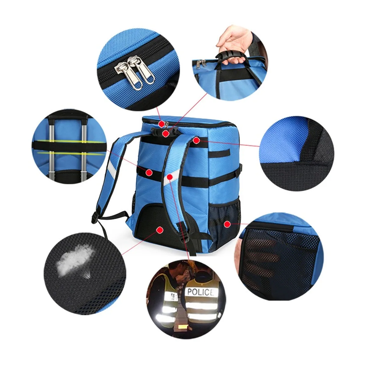 Red/Orange/Blue/Black Green/Military Green medical emergency backpacks detail view 1 - SKU BT066055