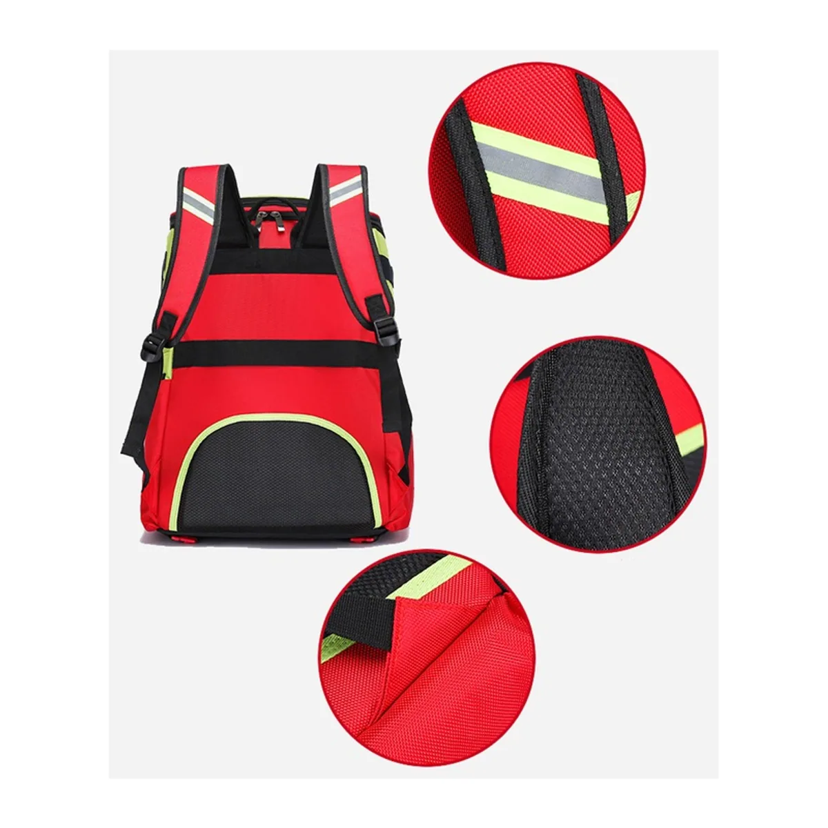 Red/Orange/Black medical emergency backpacks detail view 3 - SKU 09912