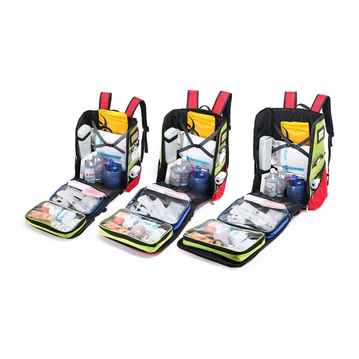 Red/Orange/Black medical emergency backpacks detail view 5 - SKU 09912