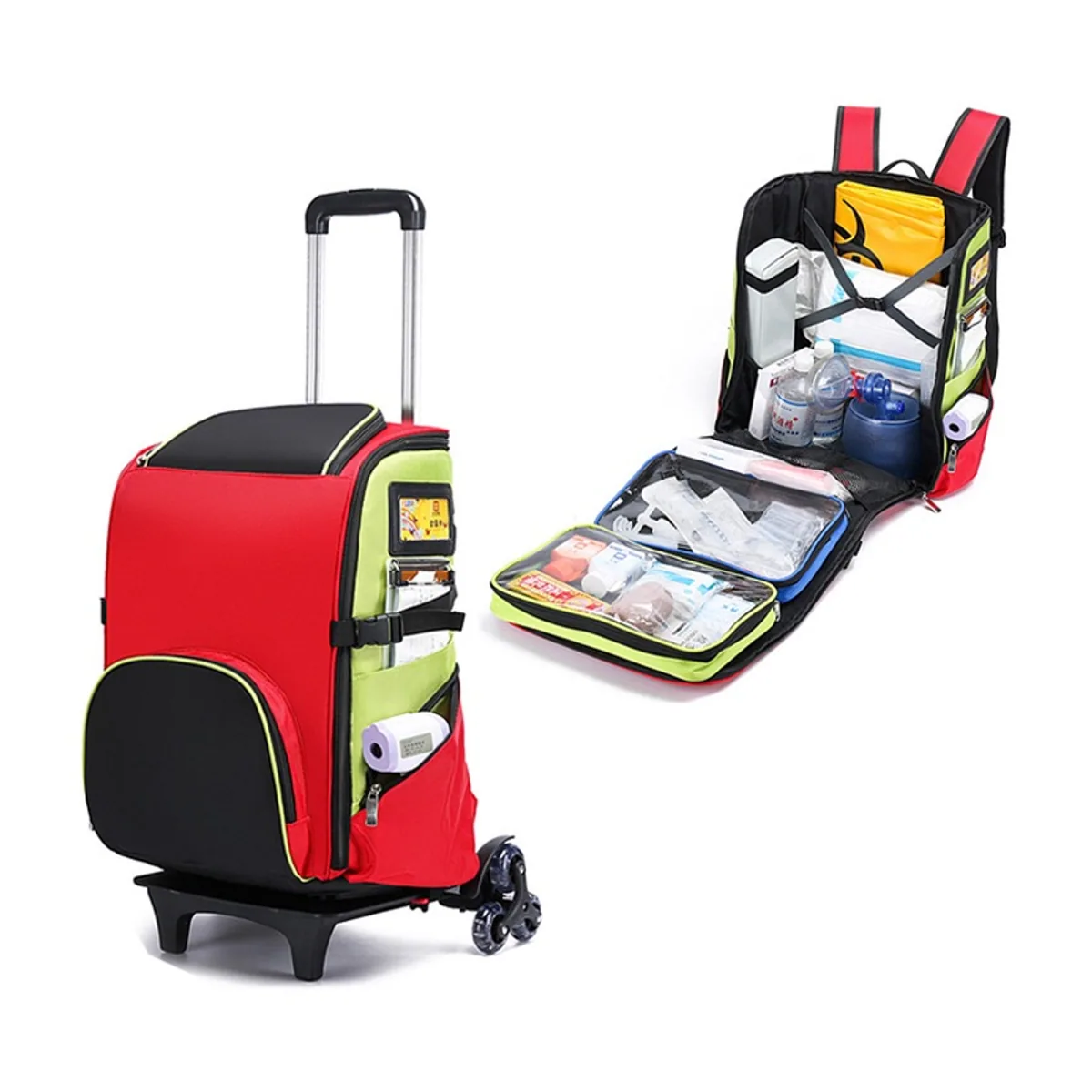 Red/Orange/Black medical emergency backpacks detail view 6 - SKU 09912