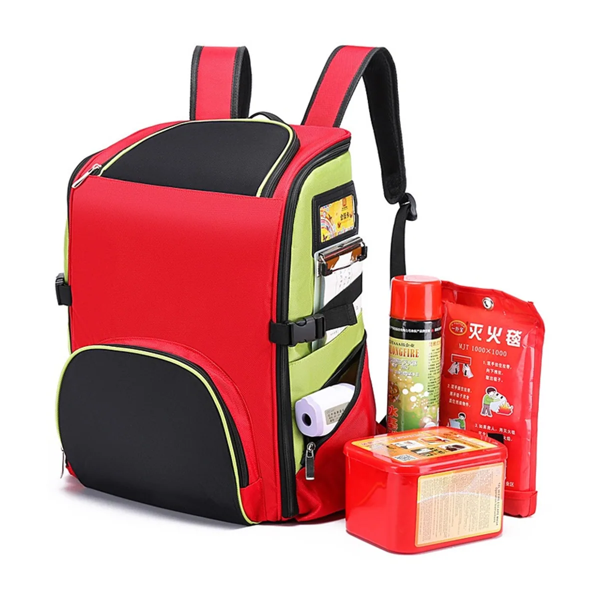 Red/Orange/Black medical emergency backpacks front view - SKU 09912