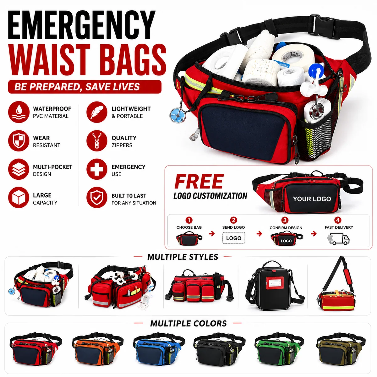 Emergency Waist Bags for wholesale OEM buyers