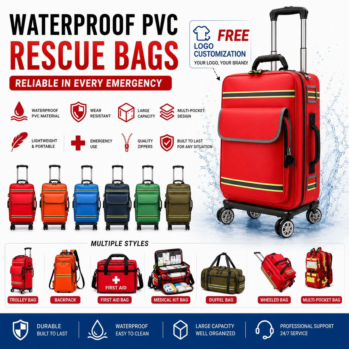 Waterproof PVC Rescue Bags for wholesale OEM buyers